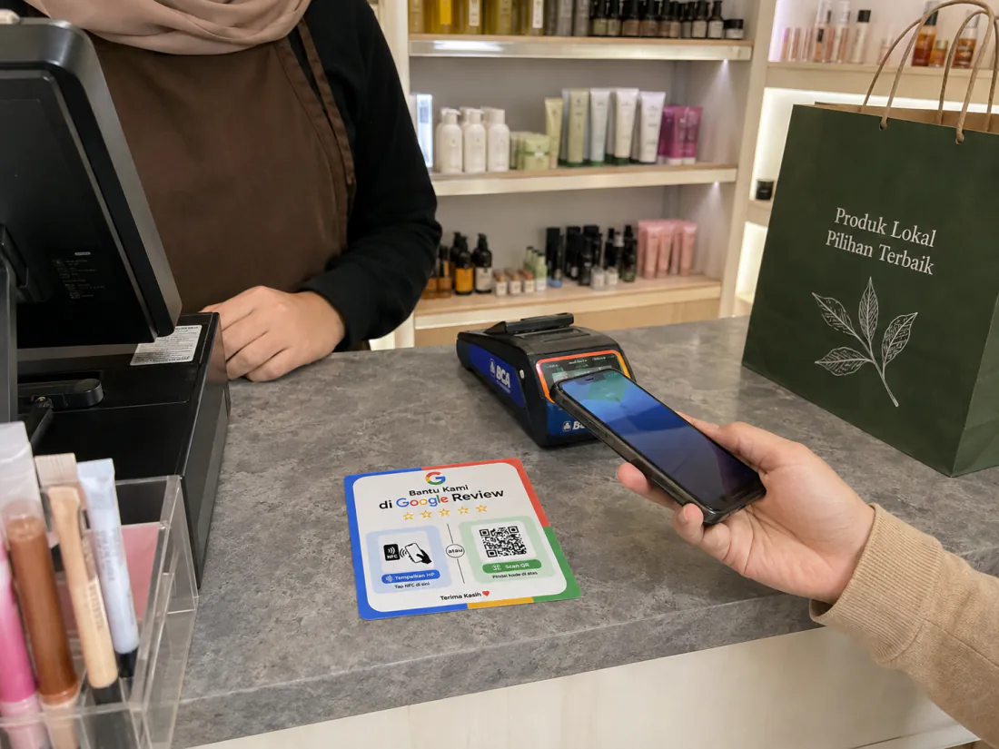 NFC Review dipakai di Toko & showroom di Indonesia